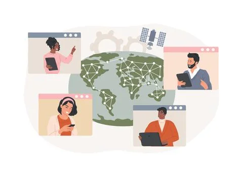 Global network connection isolated concept vector illustration. 库存插图