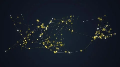 Global Network Connection Map: Digital Communication and Data Flow Stock Footage 348415284