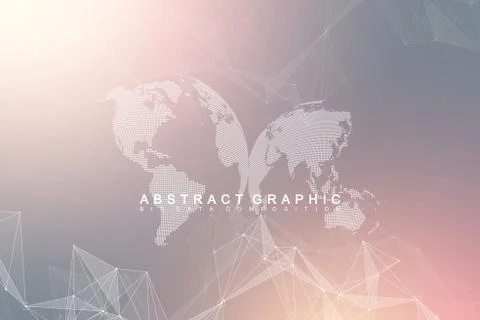 Global network connection. Network and big data visualization background Stock Illustration