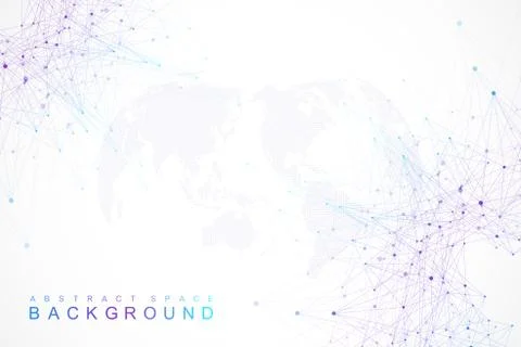 Global network connection. Network and big data visualization background. Global Stock Illustration