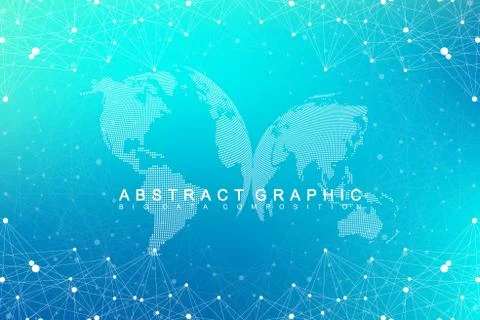 Global network connection. Network and big data visualization background イラスト素材