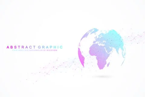 Global network connection. Network and big data exchange over planet earth in Stock Illustration