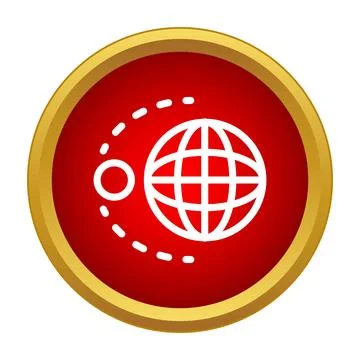 Global network connection orbiting planet earth icon 스톡 일러스트