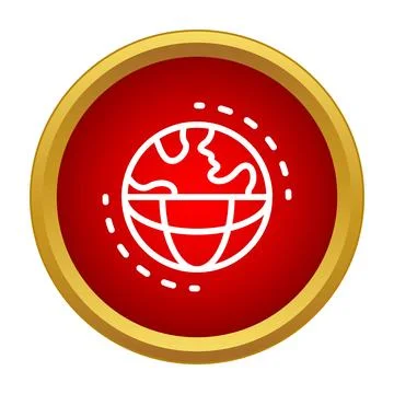 Global network connection orbiting world path icon Stock Illustration
