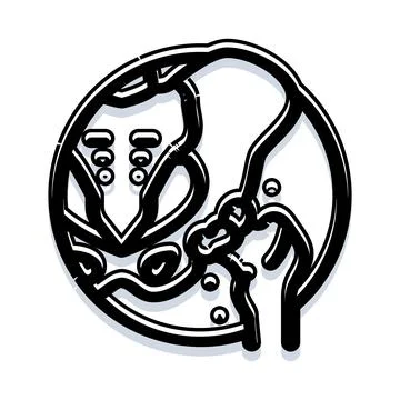 Global network connection planet earth outline 스톡 일러스트