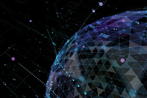 Global network connection. Point and line composition concept of global business イラスト素材