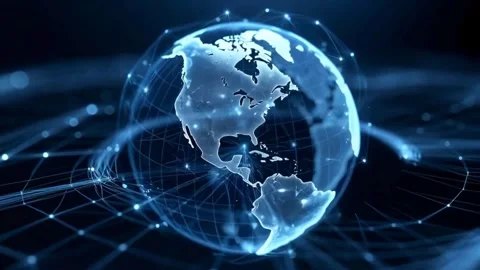 Global network connection rotating earth concept with digital data transmis.. Stock Footage 321948483