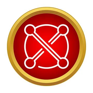Global network connection sharing symbol in red circle Illustrazione stock
