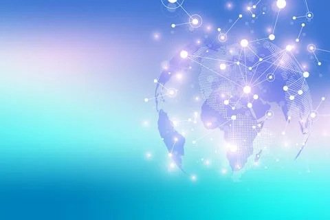 Global network connection. Social network communication in the global business Illustrazione stock