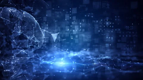 Global network connection, Technology big data transfer, Internet Stock Footage 254043403