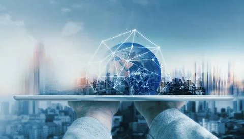 Global network connection technology. Element of this image furnished by NASA Stock Photos