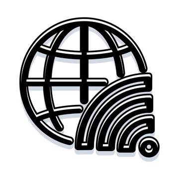 Global network connection transmitting worldwide wireless internet signal Stock Illustration