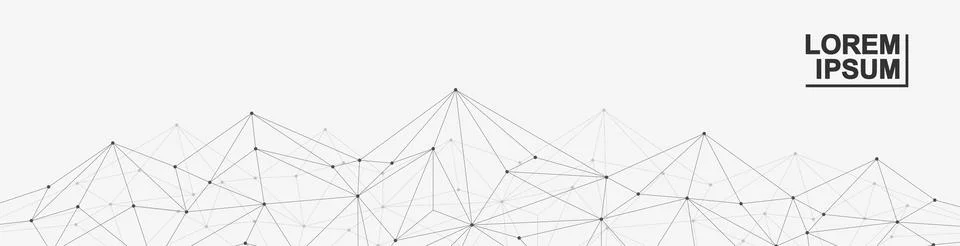 Global network connection website header or banner design. Abstract background Illustrazione stock