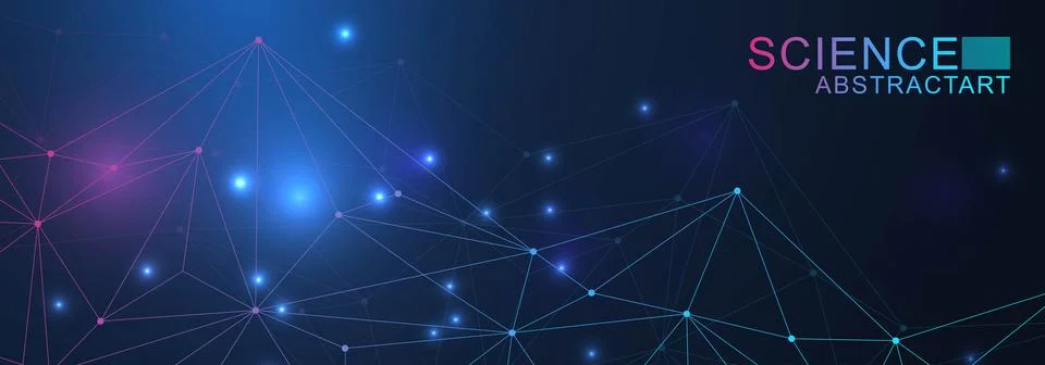 Global network connection website header or banner design. Abstract background Illustrazione stock