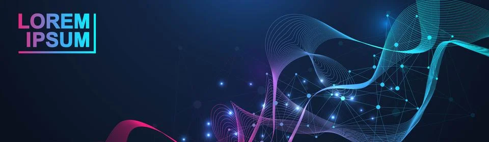 Global network connection website header or banner design. Abstract background Stock Illustration