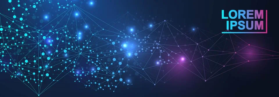 Global network connection website header or banner design. Abstract background Stock Illustration