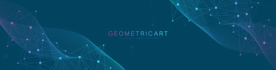 Global network connection website header or banner design. Abstract background Stock Illustration