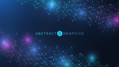 Global network connection website header or banner design. Abstract background Stock Illustration