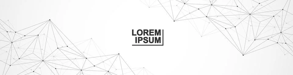 Global network connection website header or banner design. Abstract background Stock Illustration