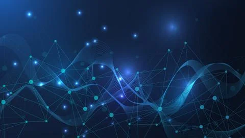 Global network connection website header or banner design. Abstract background Stock Illustration