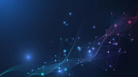 Global network connection website header or banner design. Abstract background Stock Illustration