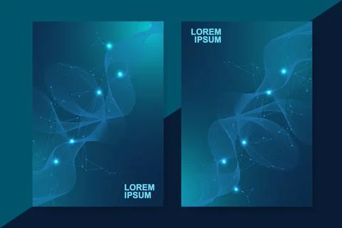Global network connection website header or brochure design. Abstract background Stock Illustration
