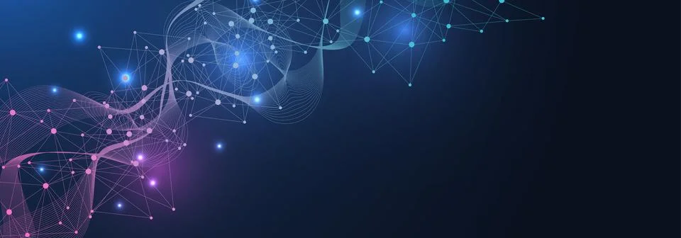 Global network connection website header or banner design. Abstract background Stock Illustration
