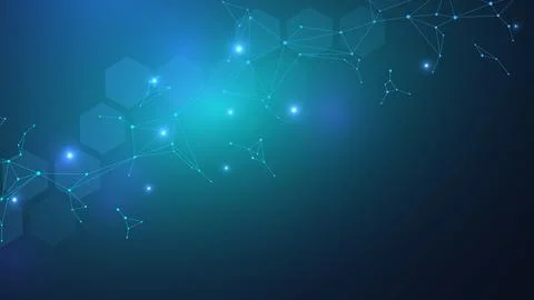 Global network connection website header or banner design. Abstract background Stock Illustration