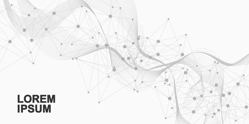 Global network connection website header or banner design. Abstract background Stock Illustration