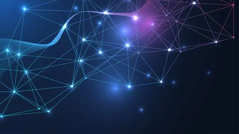 Global network connection website header or banner design. Abstract background Illustrazione stock