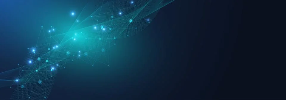 Global network connection website header or banner design. Abstract background Stock Illustration