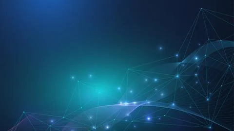 Global network connection website header or banner design. Abstract background Illustrazione stock