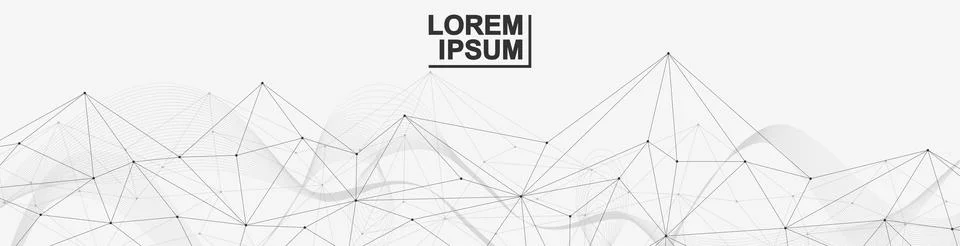 Global network connection website header or banner design. Abstract background Stock Illustration