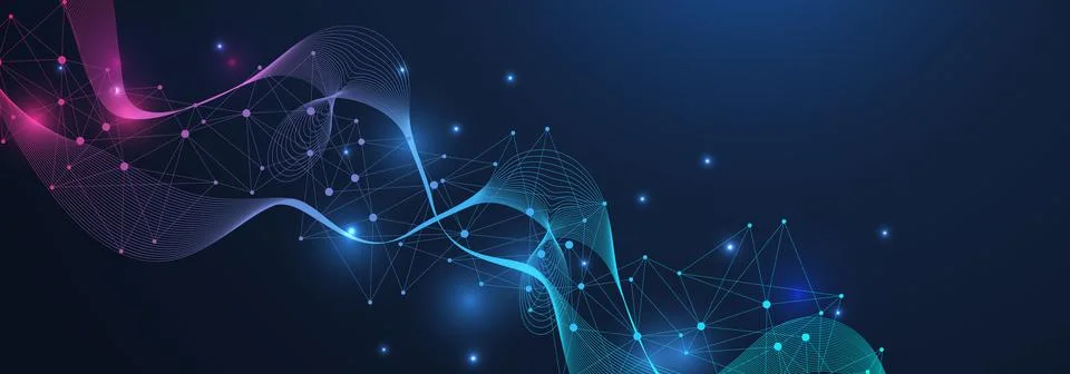 Global network connection website header or banner design. Abstract background Stock Illustration