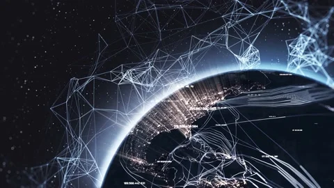 Global network connection the world abstract 3D rendering. Planet Earth Stock Footage 219223055