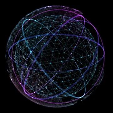 Global network connection. World map point and line composition concept of Illustrazione stock
