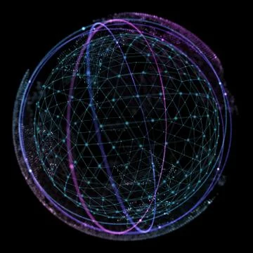 Global network connection. World map point and line composition concept of Illustrazione stock