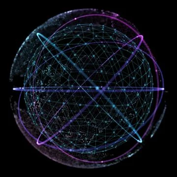 Global network connection. World map point and line composition concept of Illustrazione stock