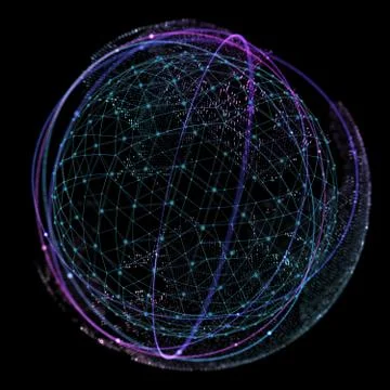 Global network connection. World map point and line composition concept of Illustrazione stock