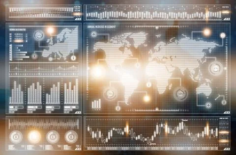 Global network connection. World map concept of global business Stock Illustration