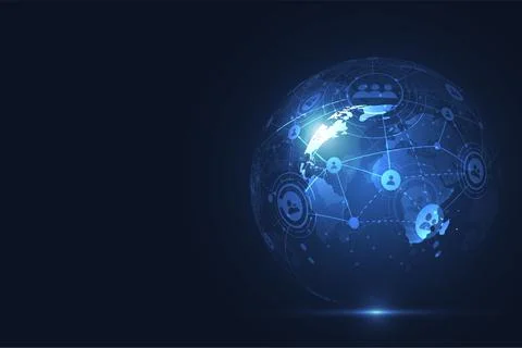 Global network connection. World map point and line composition concept Stock Illustration