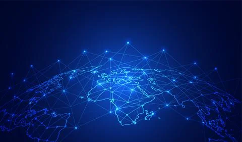Global network connection. World map point and line composition concept Stock Illustration