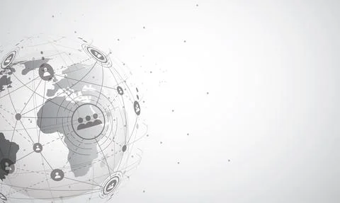 Global network connection. World map point and line composition concept Stock Illustration