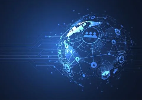 Global network connection. World map point and line composition concept Stock Illustration