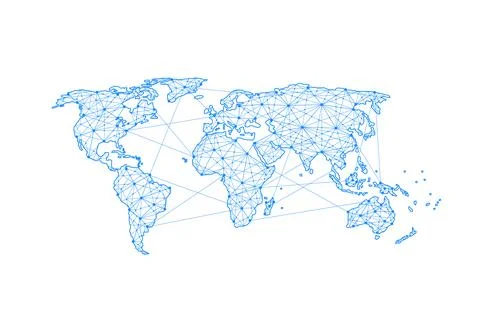 Global network connection. World map point and line composition concept Stock Illustration