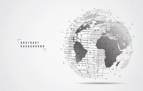 Global network connection. World map point and line composition concept Stock Illustration