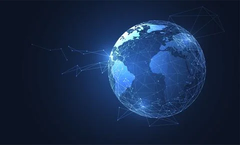 Global network connection. World map point and line composition concept Stock Illustration