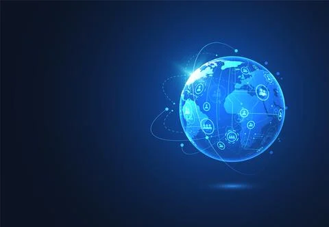 Global network connection. World map point and line composition concept Stock Illustration