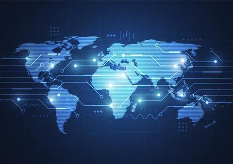 Global network connection. World map point and line composition concept Stock Illustration