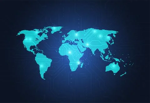 Global network connection. World map point and line composition concept Stock Illustration
